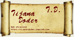 Tijana Doder vizit kartica